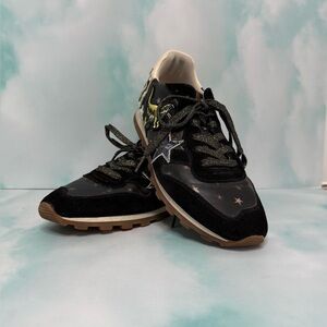 Coach Black Sneakers with Silver and Gold Star Details